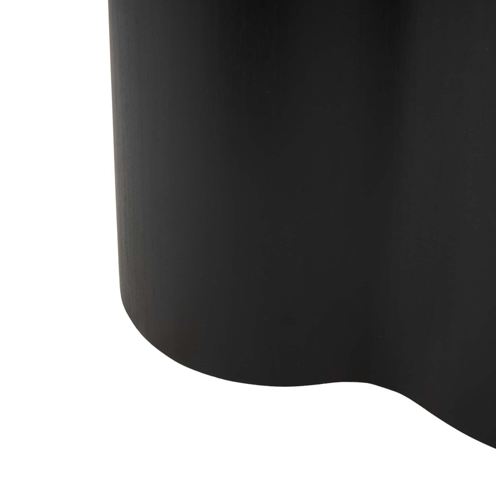 22.25" Black Wood Heart Inspired Side End Accent Table